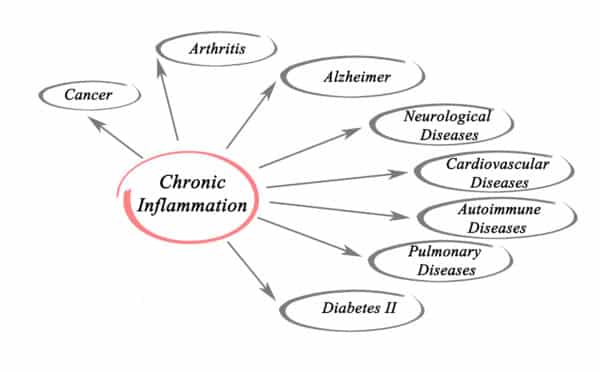Chronic Inflammation diagram pointing to other diseases.